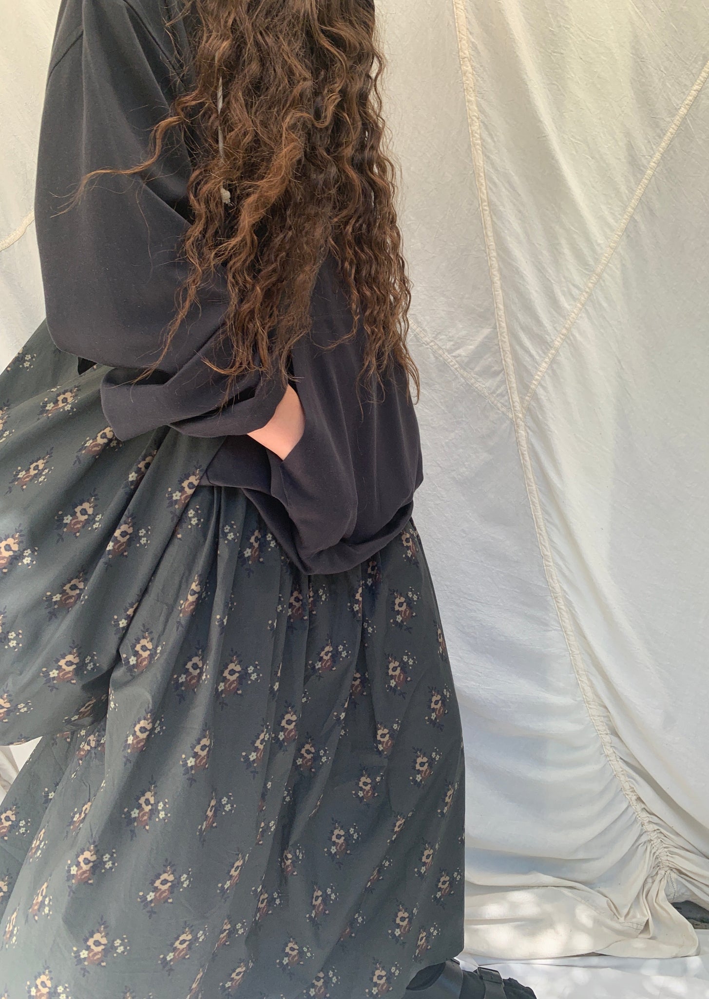 SKYE Skirt | Cotton Off Black Floral | last one