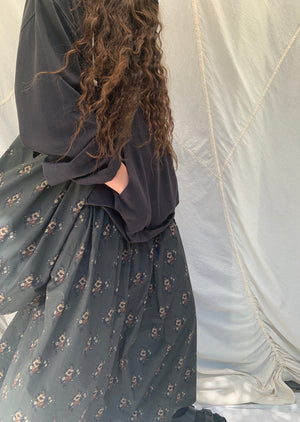 SKYE Skirt | Cotton Off Black Floral | last one