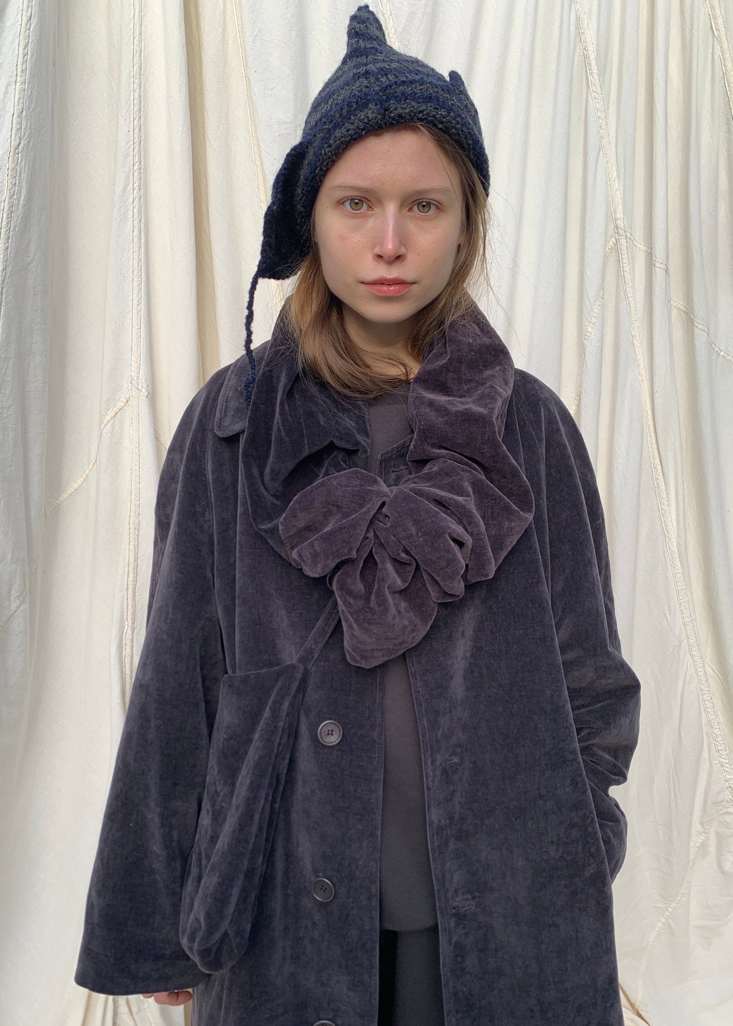 SCRUNCHIE Scarf | Charcoal Velvet | last one