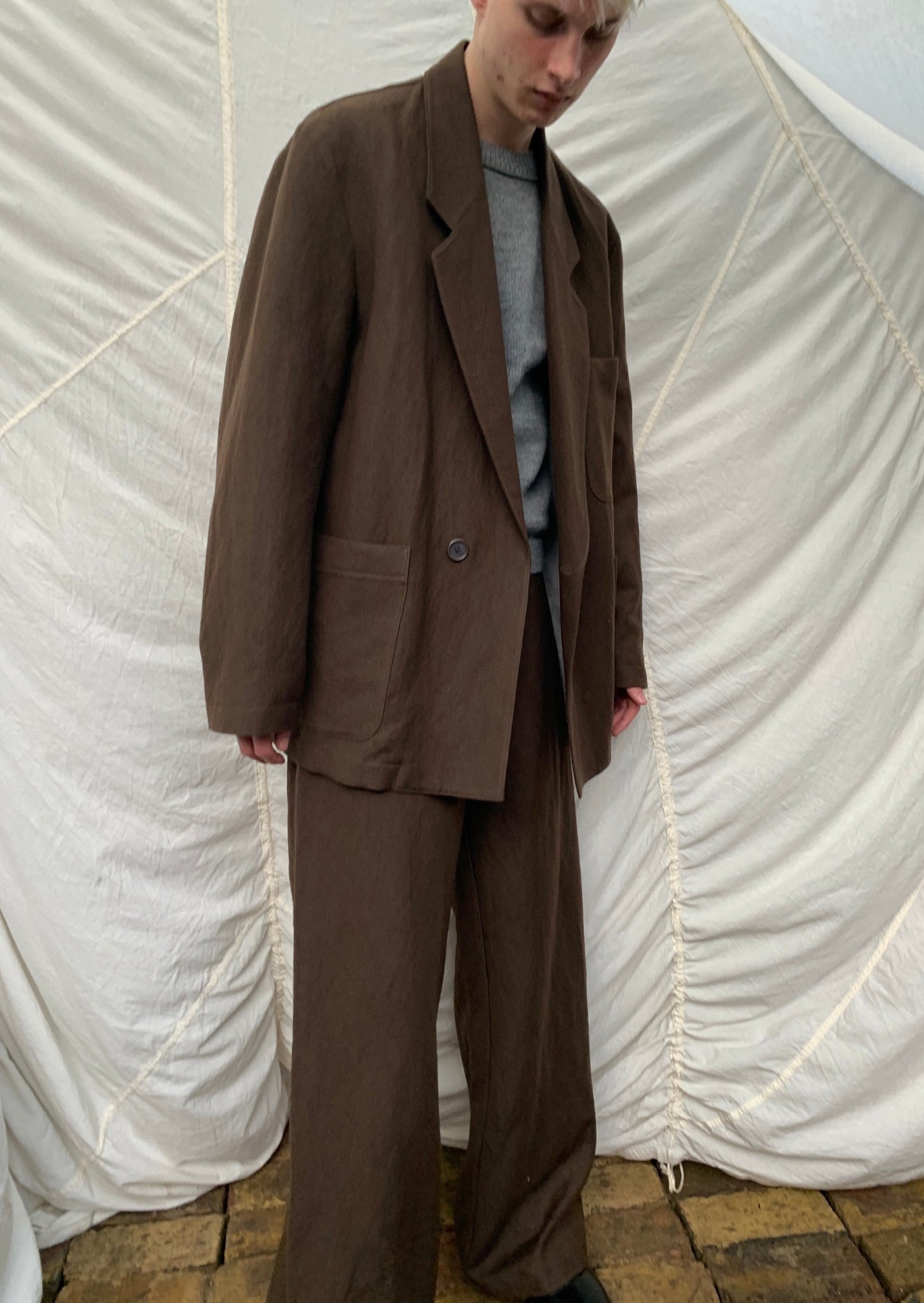 JUDE Joggers | Black Earth Wool-Linen