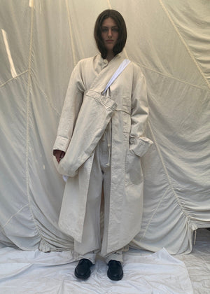 DELLA Dustercoat | Natural seeded Denim