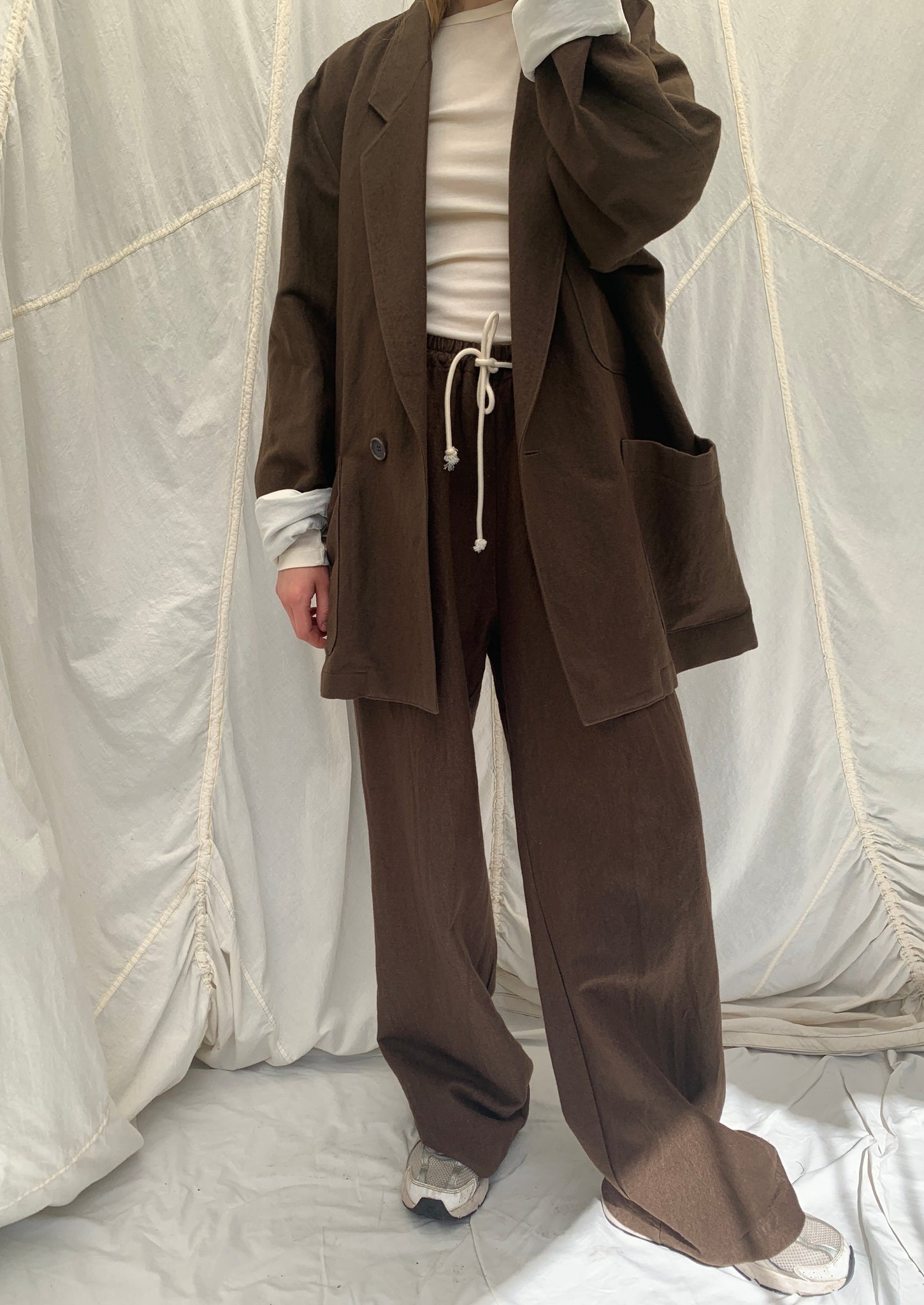 JUDE Joggers | Black Earth Wool-Linen