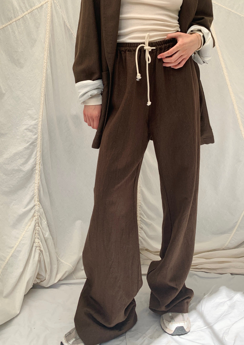 JUDE Joggers | Black Earth Wool-Linen