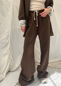 JUDE Joggers | Black Earth Wool-Linen