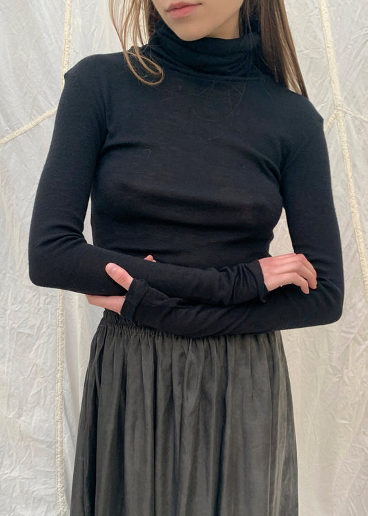 ROBERTA Rollneck | Black Wool