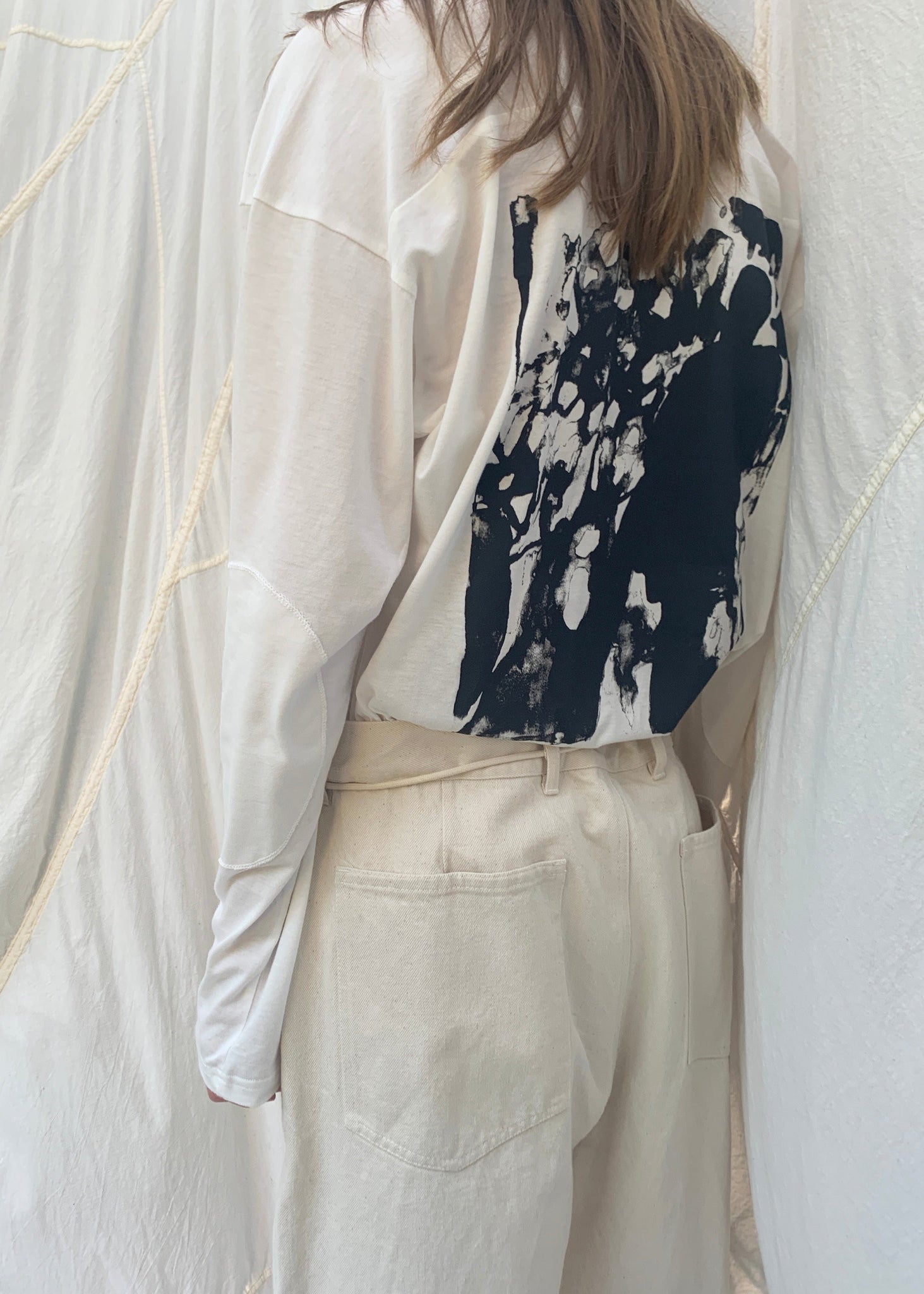 LAURIE Longsleeve | White | Reflection Print