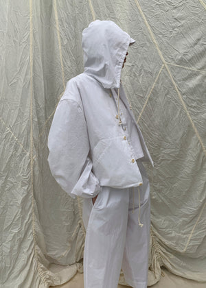 HUCKLE Hoodie | White Poplin