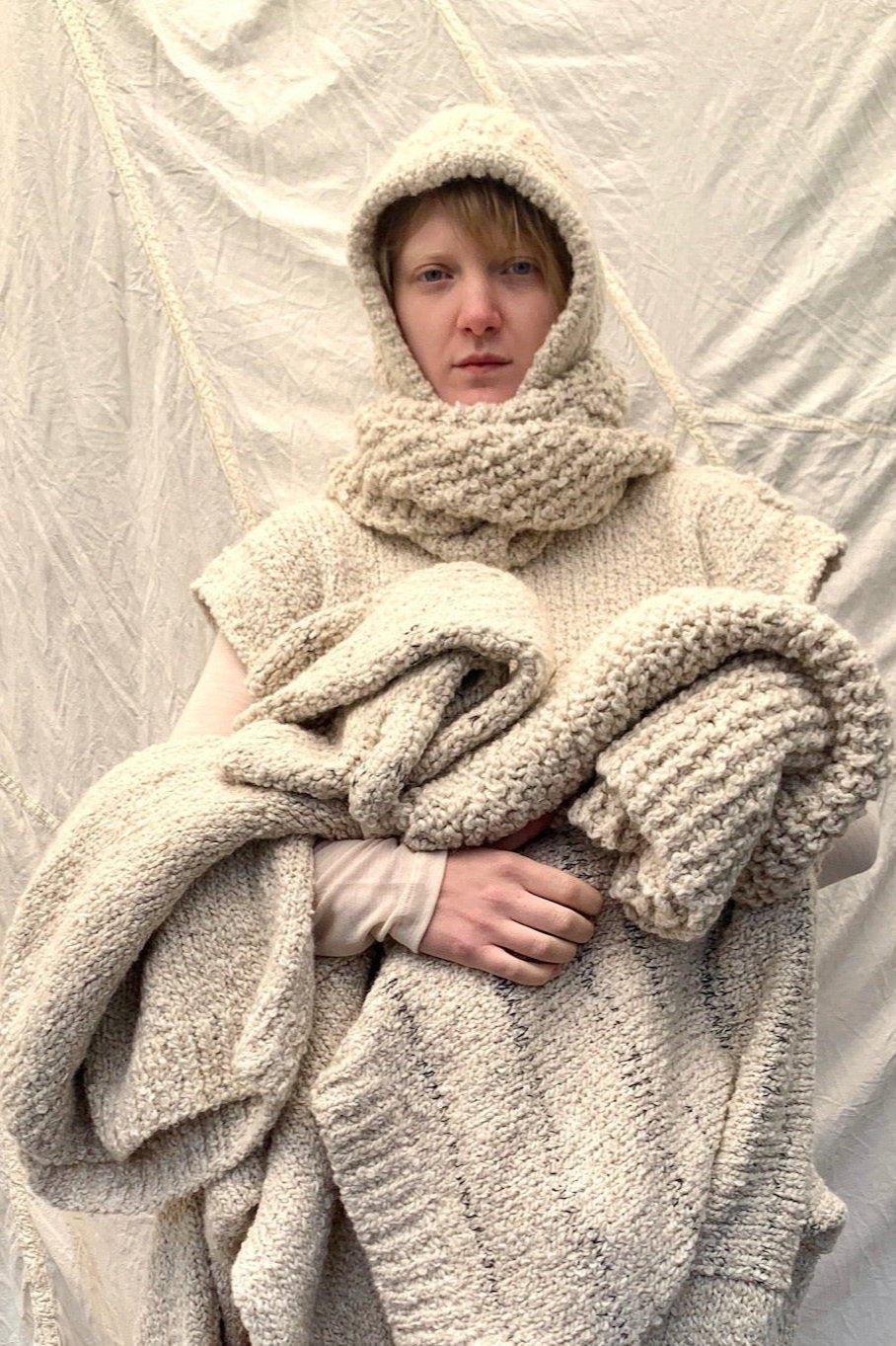 SAFRON Scarf | Knitted Wool Natural
