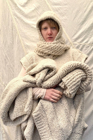 SAFRON Scarf | Knitted Wool Natural