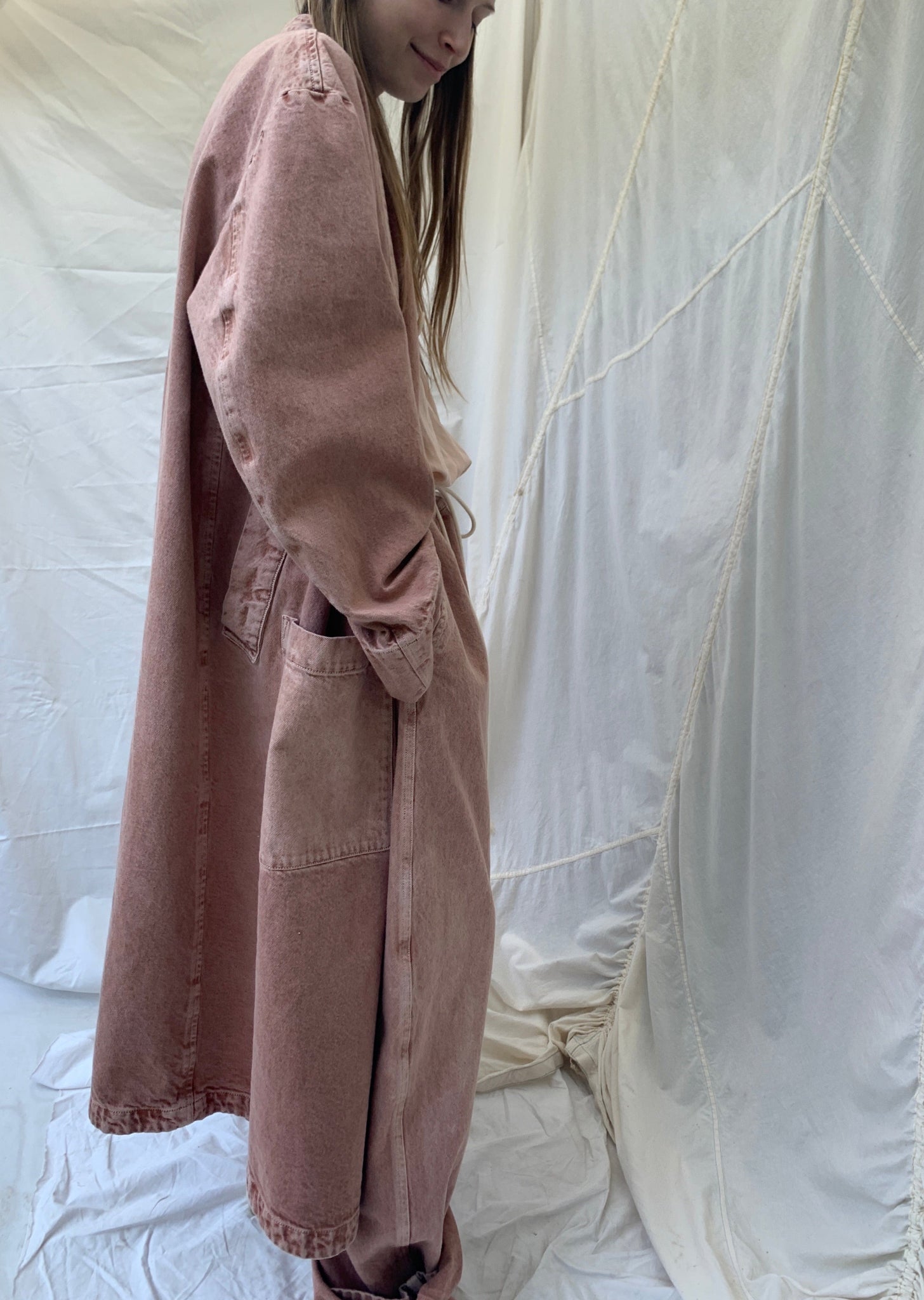 DELLA Dustercoat | Rose Clay Denim