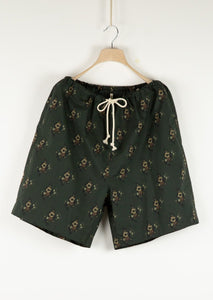SHAN Shorts | Off Black Floral Cotton